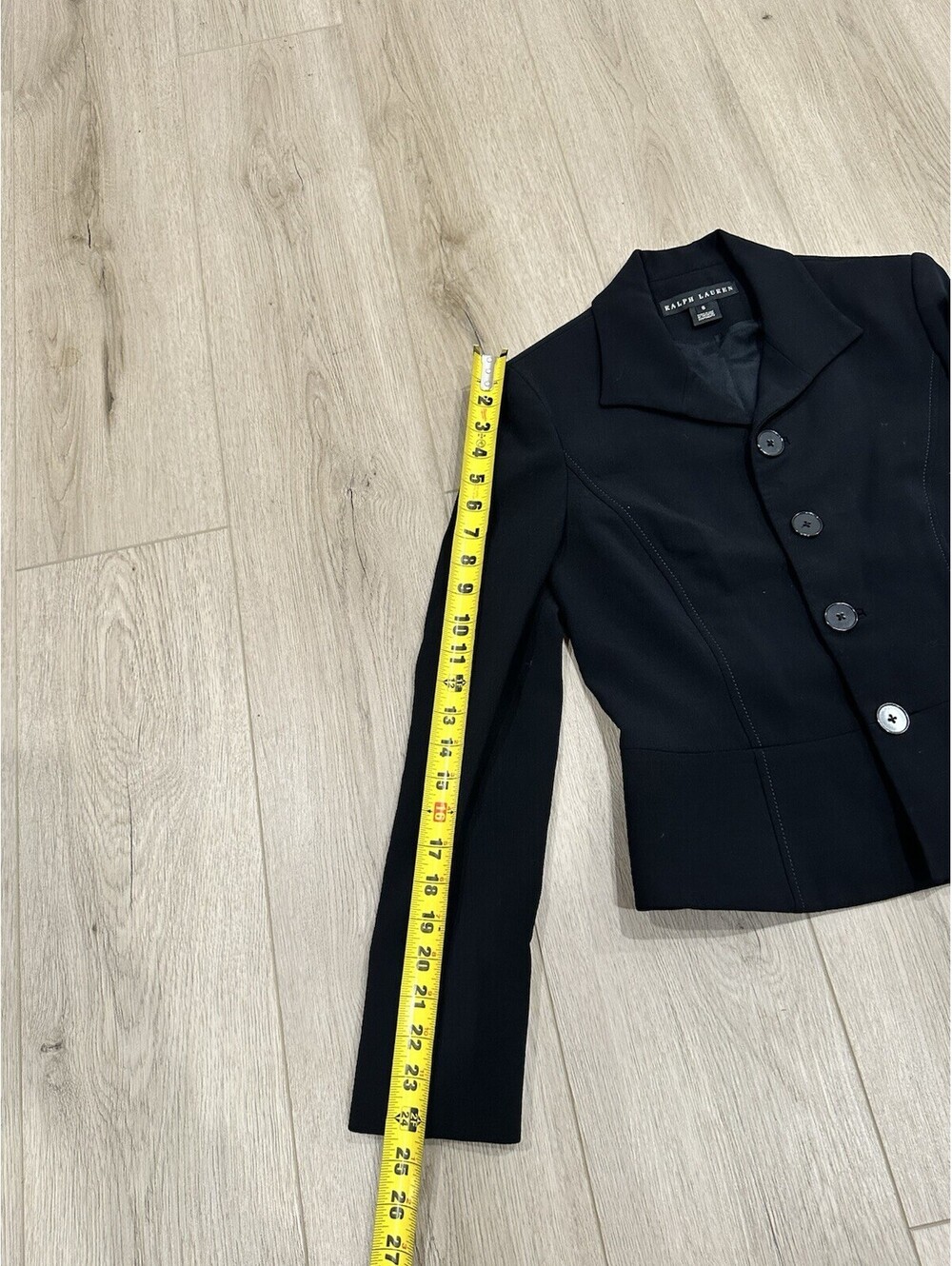 VTG Ralph Lauren Black Label Wool Blend Stretch Blazer Jacket Made In USA Sz 8 - Picture 8 of 15